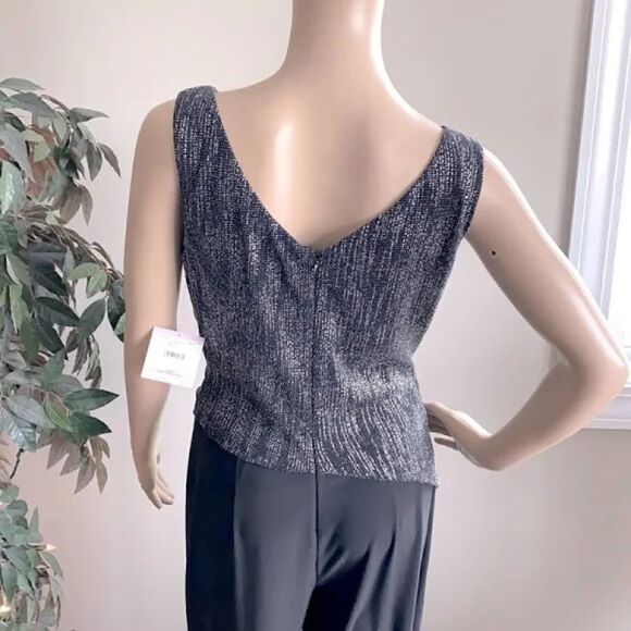 Anne Klein Black/Silver Jumpsuit in Size 14 - Picture 5 of 6